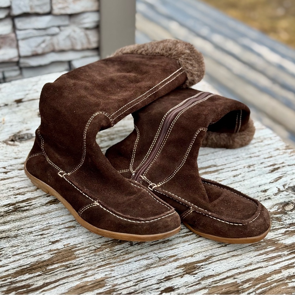 Zara Chocolate Suede Winter Boots